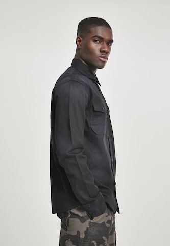 Brandit Regular fit Button Up Shirt 'Hardee' in Black