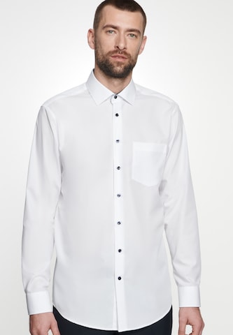 SEIDENSTICKER - Ajuste regular Camisa de negocios en blanco: frente