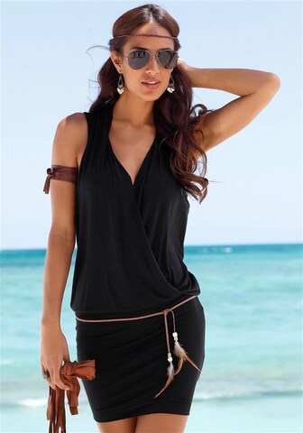 s.Oliver - Vestido de playa en negro: frente