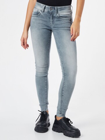 G-Star RAW - Skinny Calças de ganga 'Lynn' em cinzento: frente