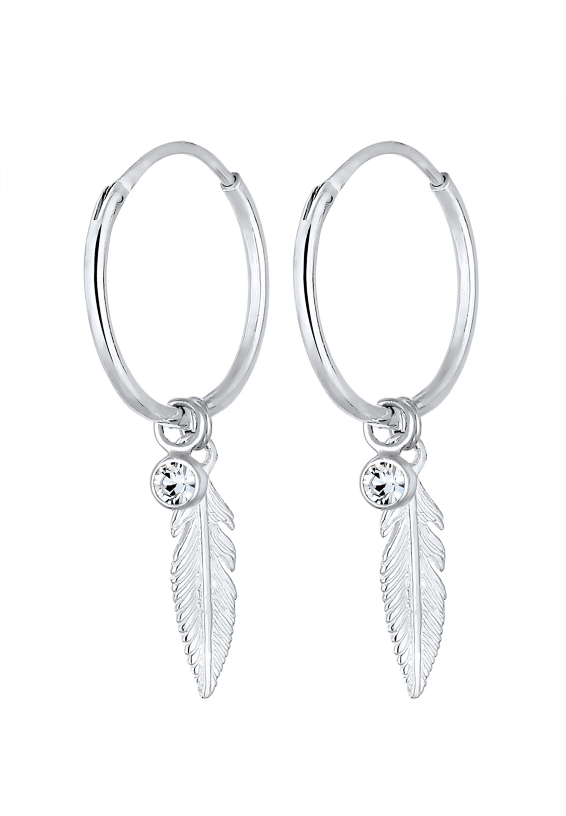 ELLI Uhani 'Feder' | srebrna barva