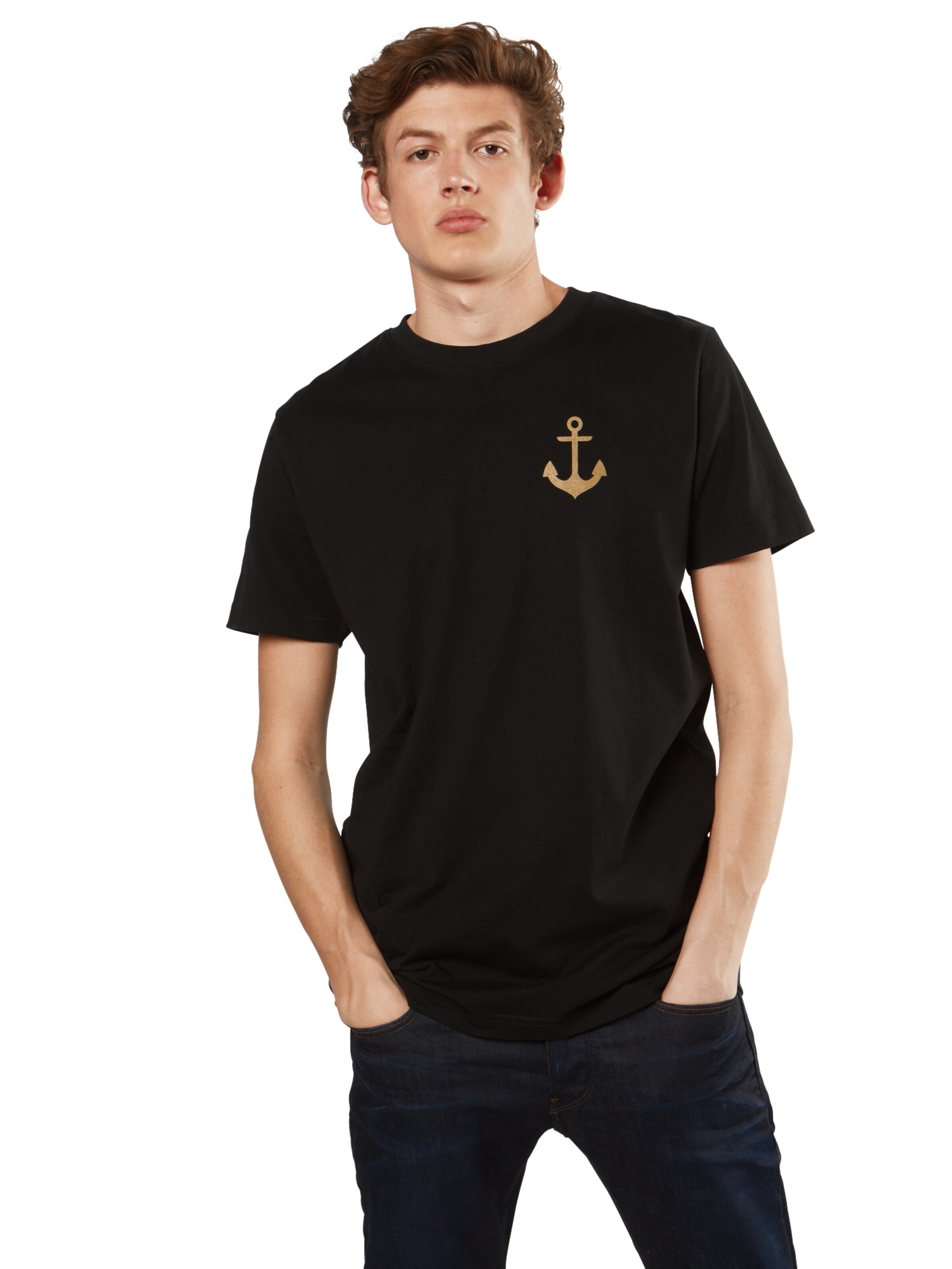 MT Men T-Shirt 'Captain' in Schwarz: Vorderseite