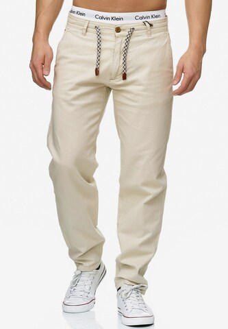 INDICODE JEANS Regular Chino Pants 'Veneto' in White: front