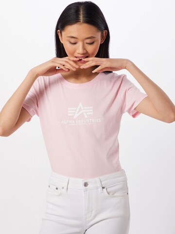 T-shirt ALPHA INDUSTRIES en rose : devant
