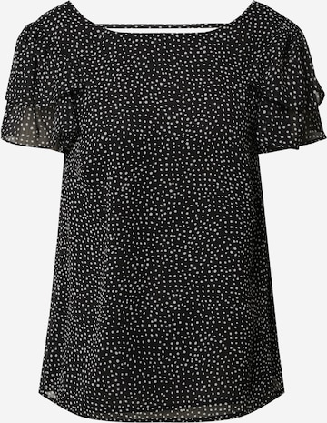Camicia da donna 'DOUBLE RUFFLE TEE' di Dorothy Perkins in nero: frontale