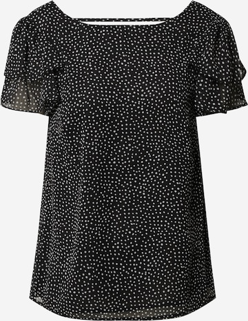 Dorothy Perkins Bluse 'DOUBLE RUFFLE TEE' i sort: forside