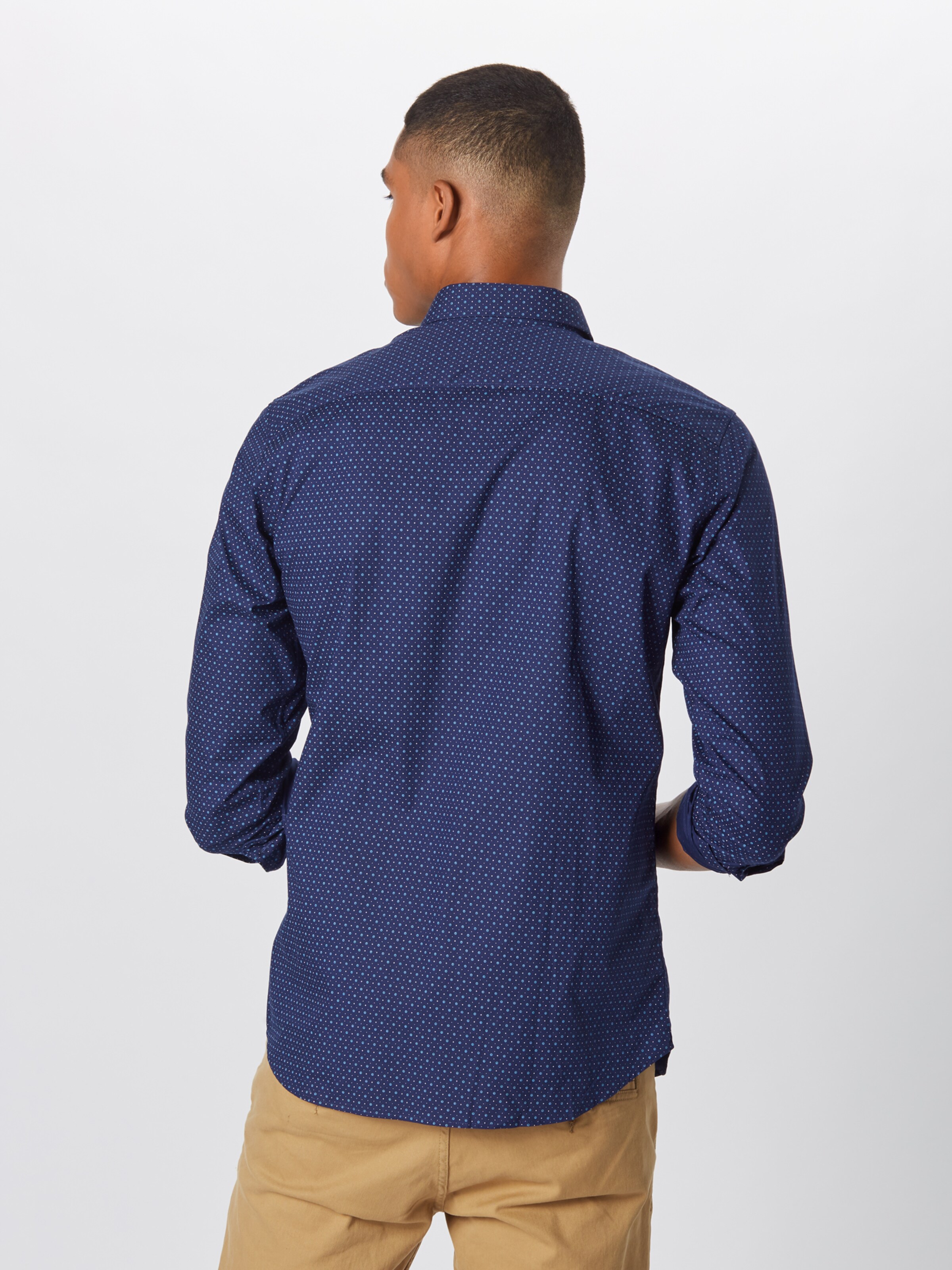 SELECTED HOMME Zakelijk overhemd in de kleur Indigo: Achteraanzicht