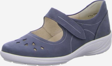 SEMLER Ballet Flats with Strap in Blue: front
