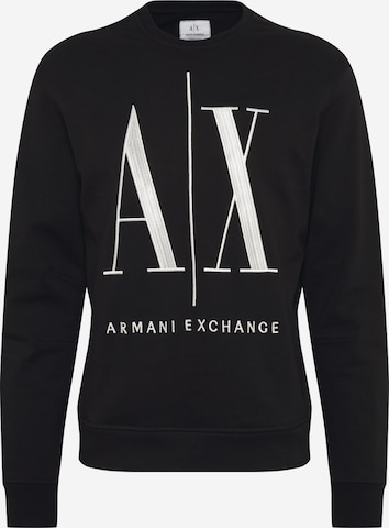 ARMANI EXCHANGERegular Fit Sweater majica - crna boja: prednji dio