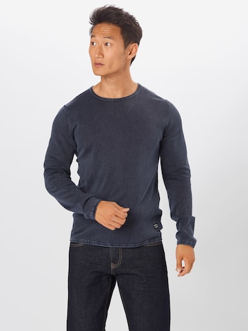 Regular fit Pullover 'JJLeo' di JACK & JONES in blu: frontale
