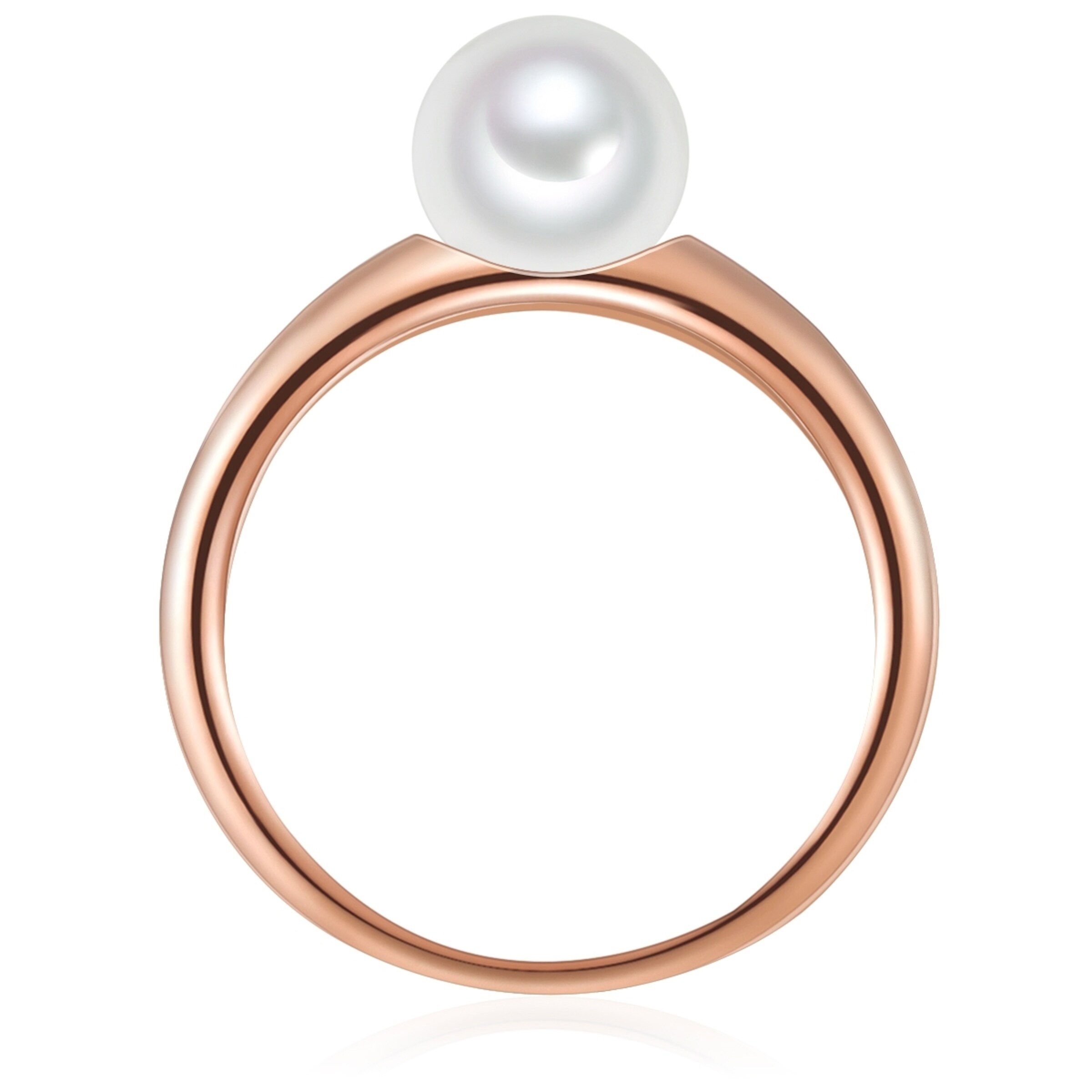 Valero Pearls Ring in rosegold / perlweiß, Produktansicht