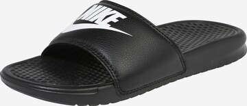 Nike Sportswear Nizki natikači 'Benassi Just Do It' | črna barva: sprednja stran