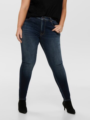 ONLY Carmakoma Skinny Jeans 'Carmaya' in Zwart: voorkant