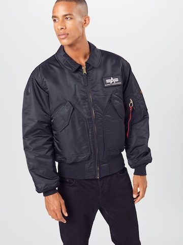 ALPHA INDUSTRIES Regular fit Prehodna jakna | črna barva: sprednja stran