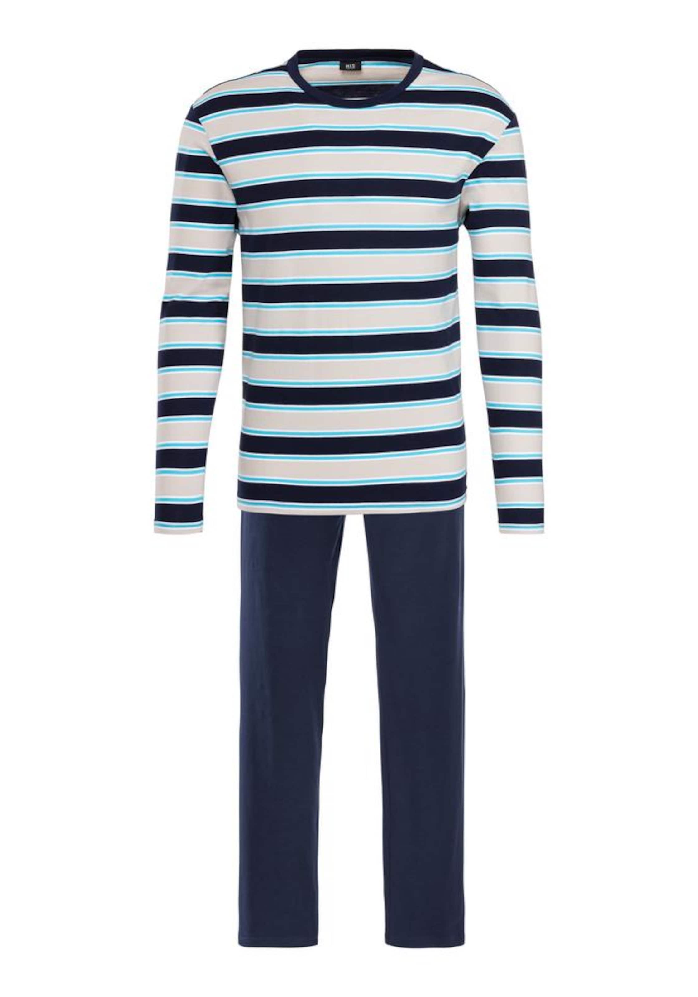 H.I.S Long Pajamas in Blue: front