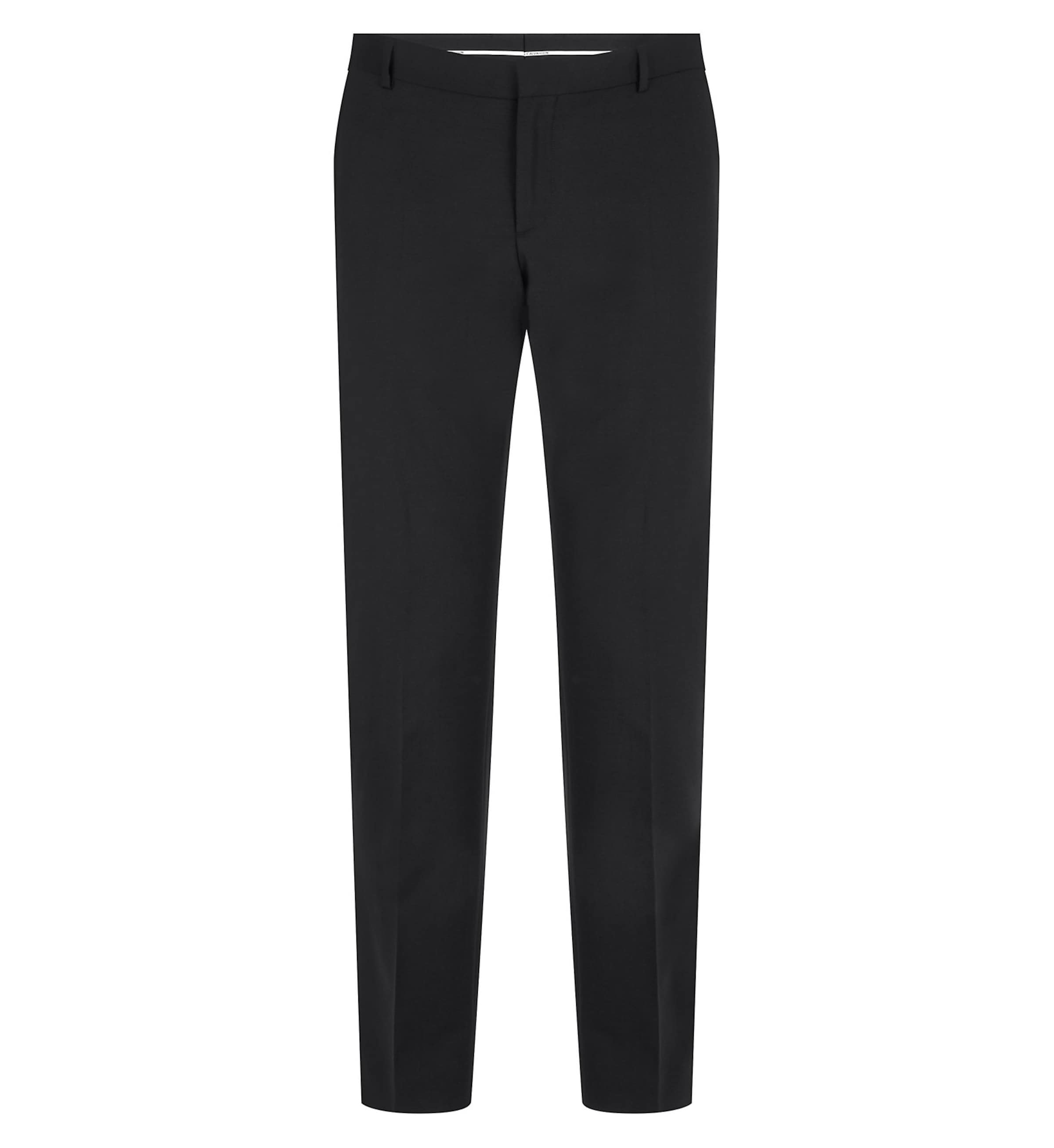 Regular Pantalon à plis Calvin Klein en noir : devant