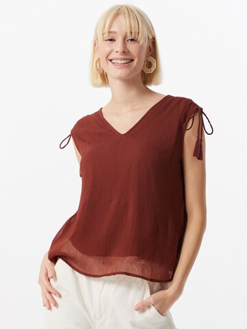 VERO MODA - Top 'Penelope' em castanho: frente