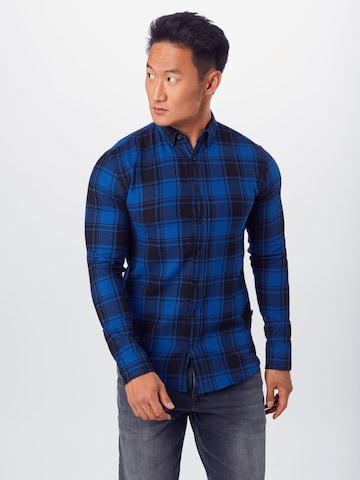 Denim Project Regular fit Button Up Shirt in Blue: front