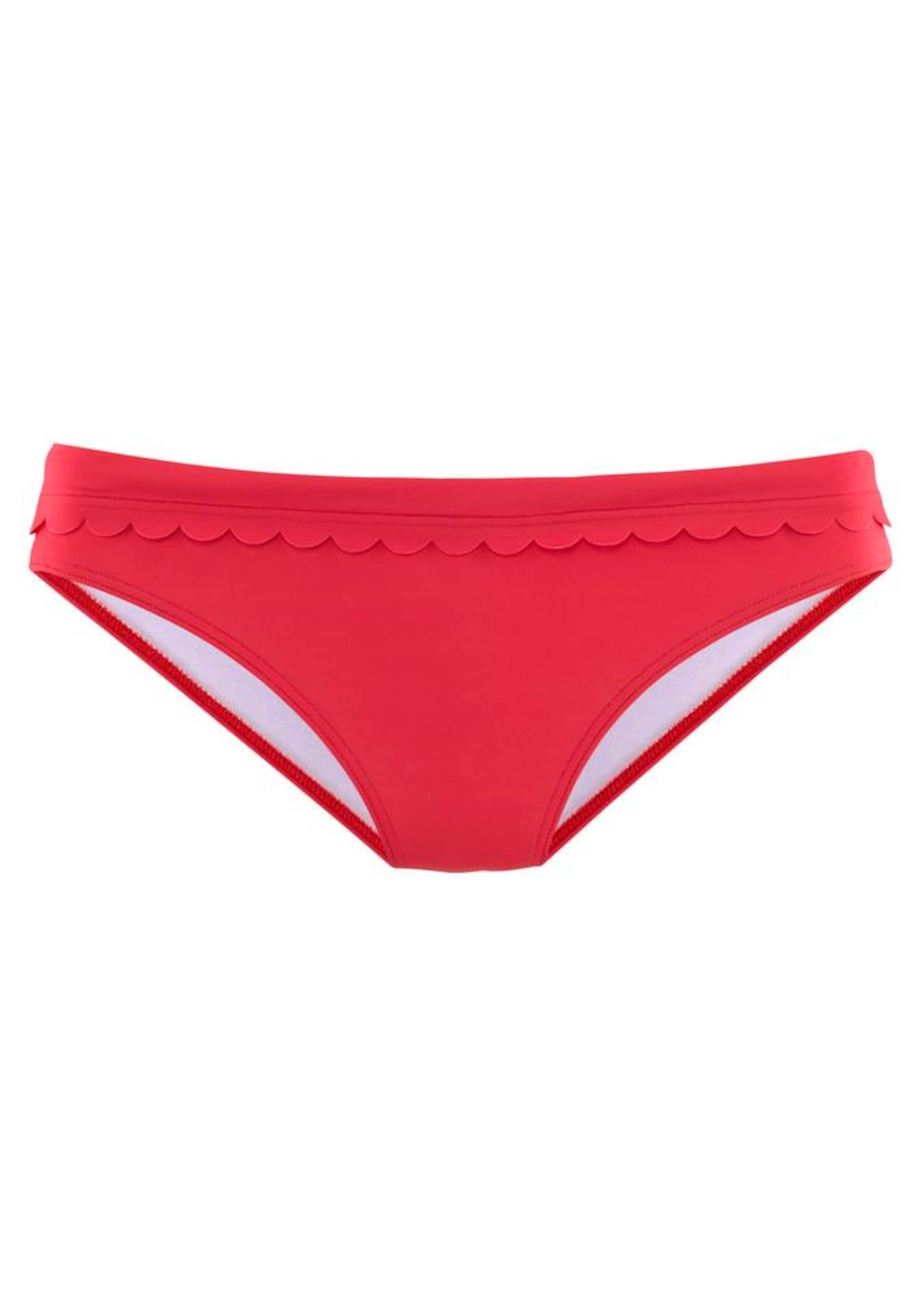 LASCANA Bikinihose 'Scallop' in Rot: Vorderseite
