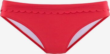 LASCANA - Cueca biquíni 'Scallop' em vermelho: frente