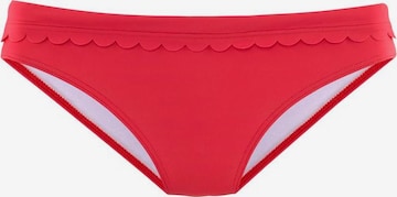 LASCANA Bikinibroek 'Scallop' in Rood: voorkant