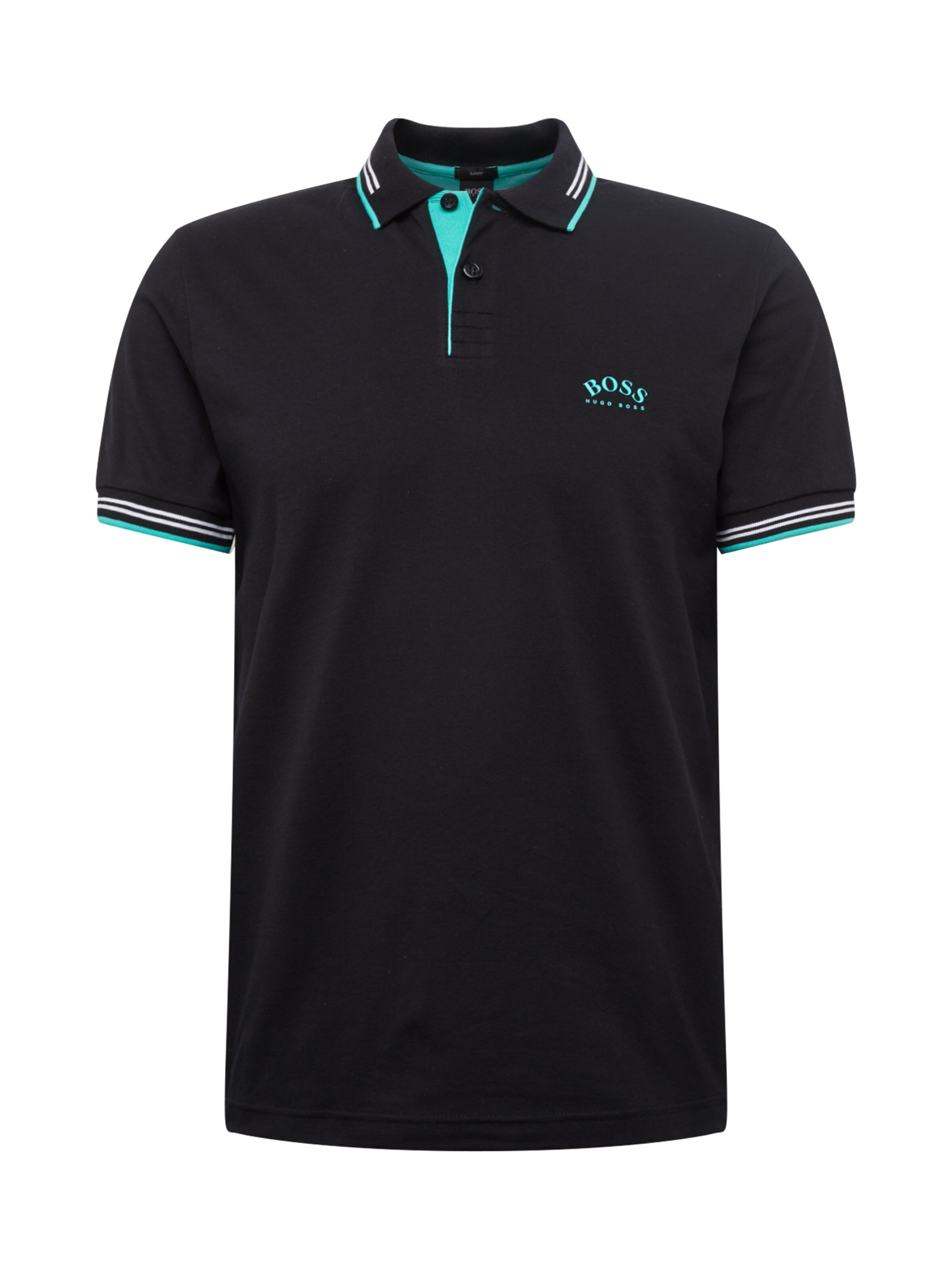 BOSS - Shirt 'Paul Curved' in de kleur Jade groen