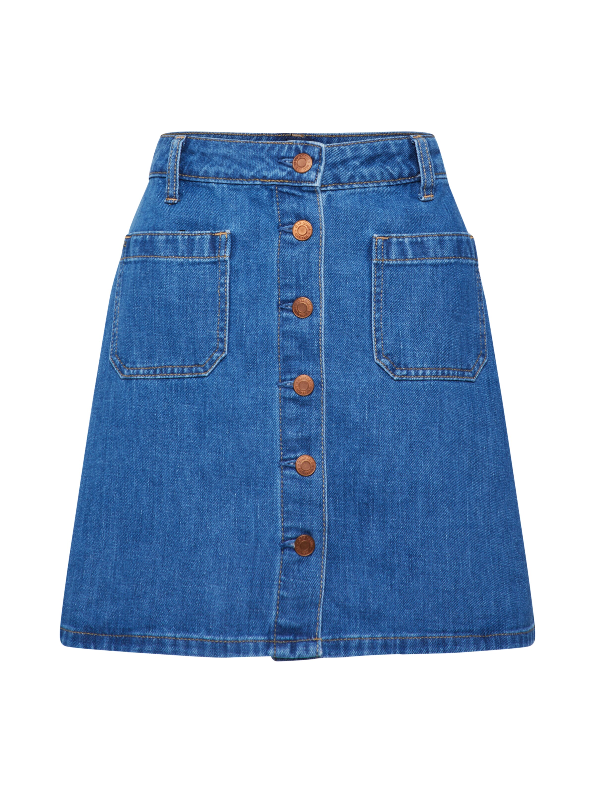 GAP - Rock 'PATCH PKT BTTN FRT SKIRT MED HAWAII' in blue denim