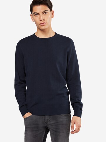 Pier One Svetr 'BasicCrewneck' – modrá: přední strana