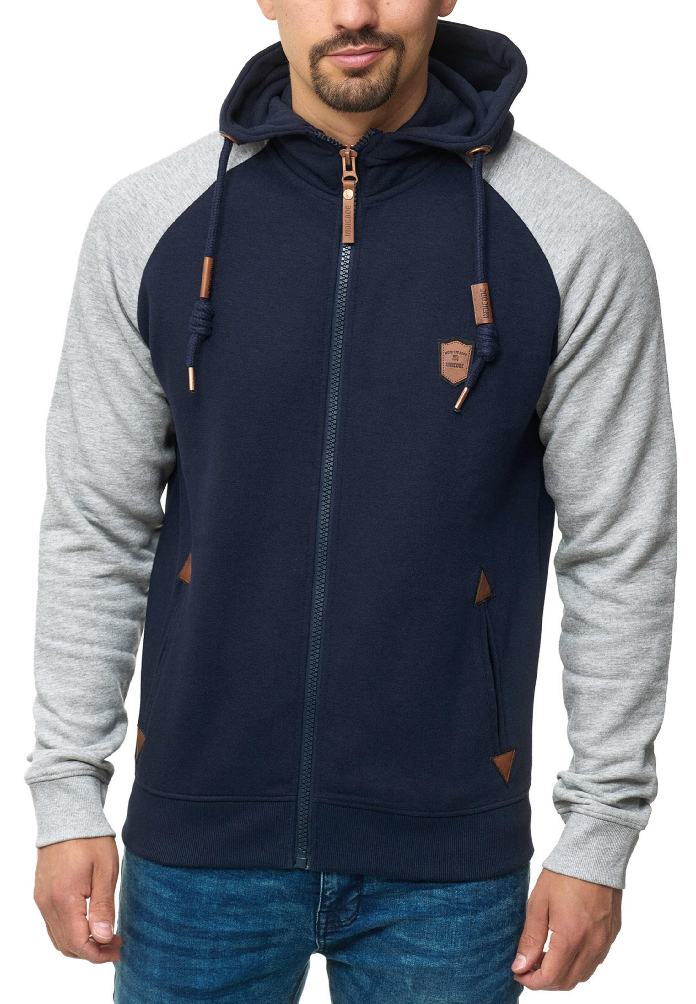 INDICODE JEANS Sweatjacke 'Arbutus' in Blau