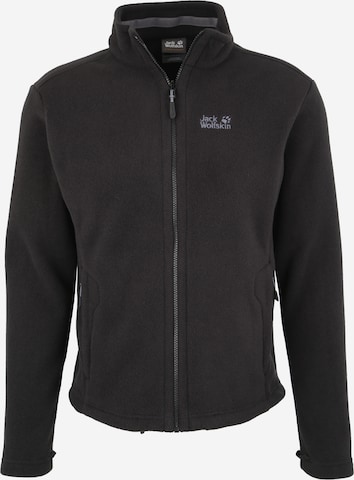 JACK WOLFSKIN Athletic fleece jacket 'Moonrise' in Black: front