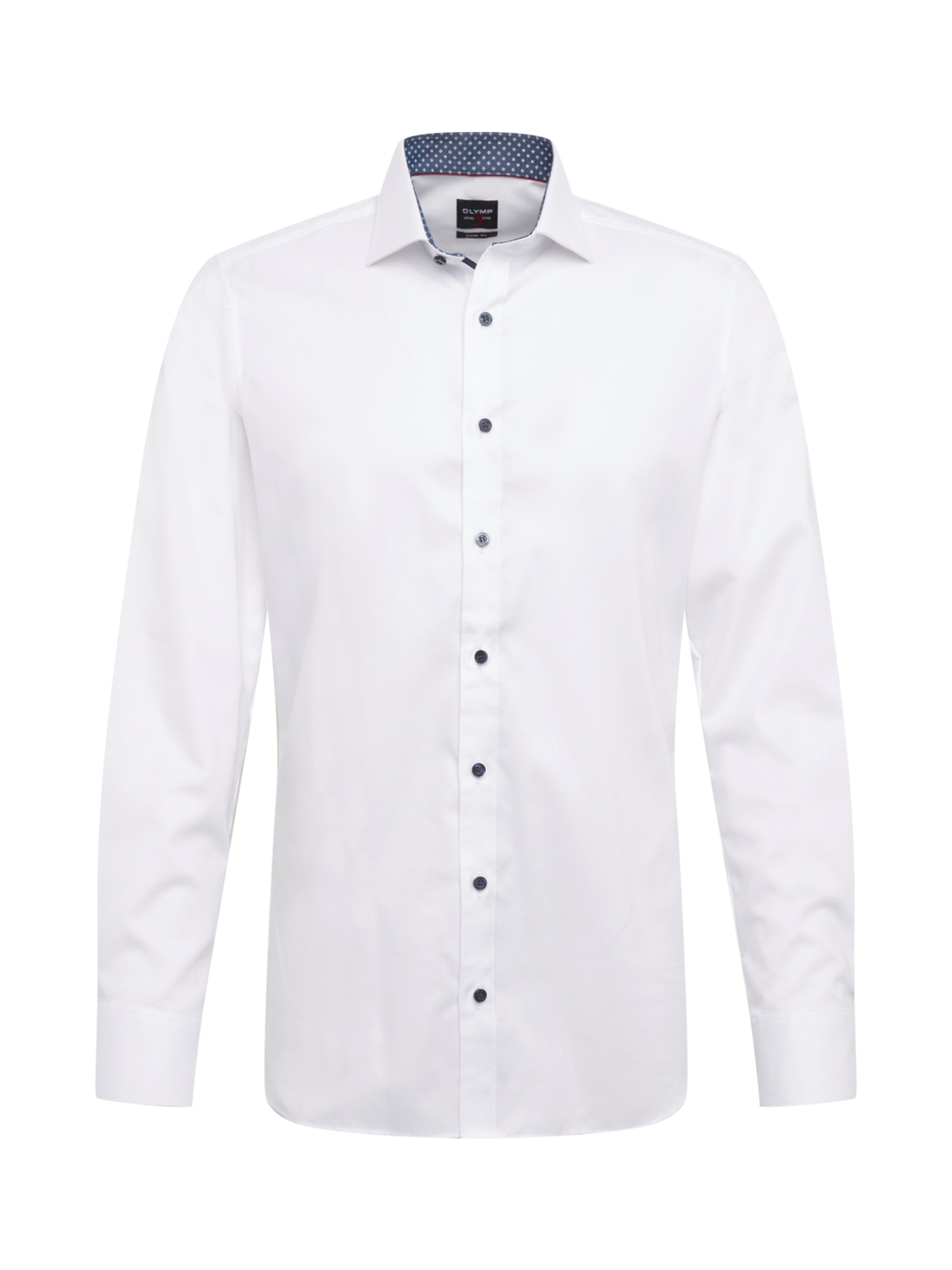OLYMP - Zakelijk overhemd 'Level 5 Uni Struktur' in de kleur Wit