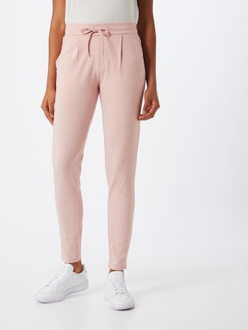 Coupe slim Pantalon 'Kate' ICHI en rose : devant