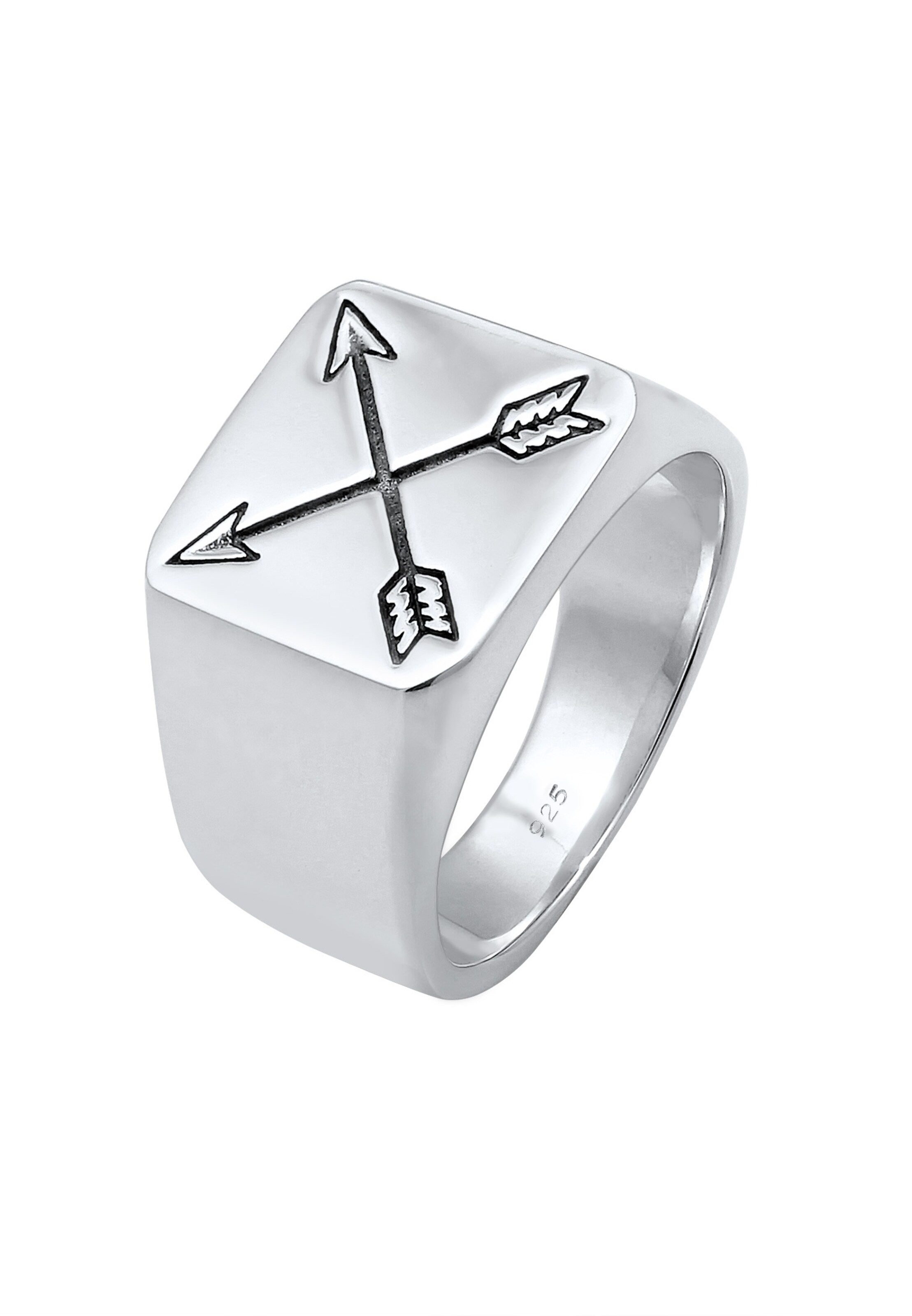 KUZZOI Siegelring 'Pfeil' in Silber: Vorderseite