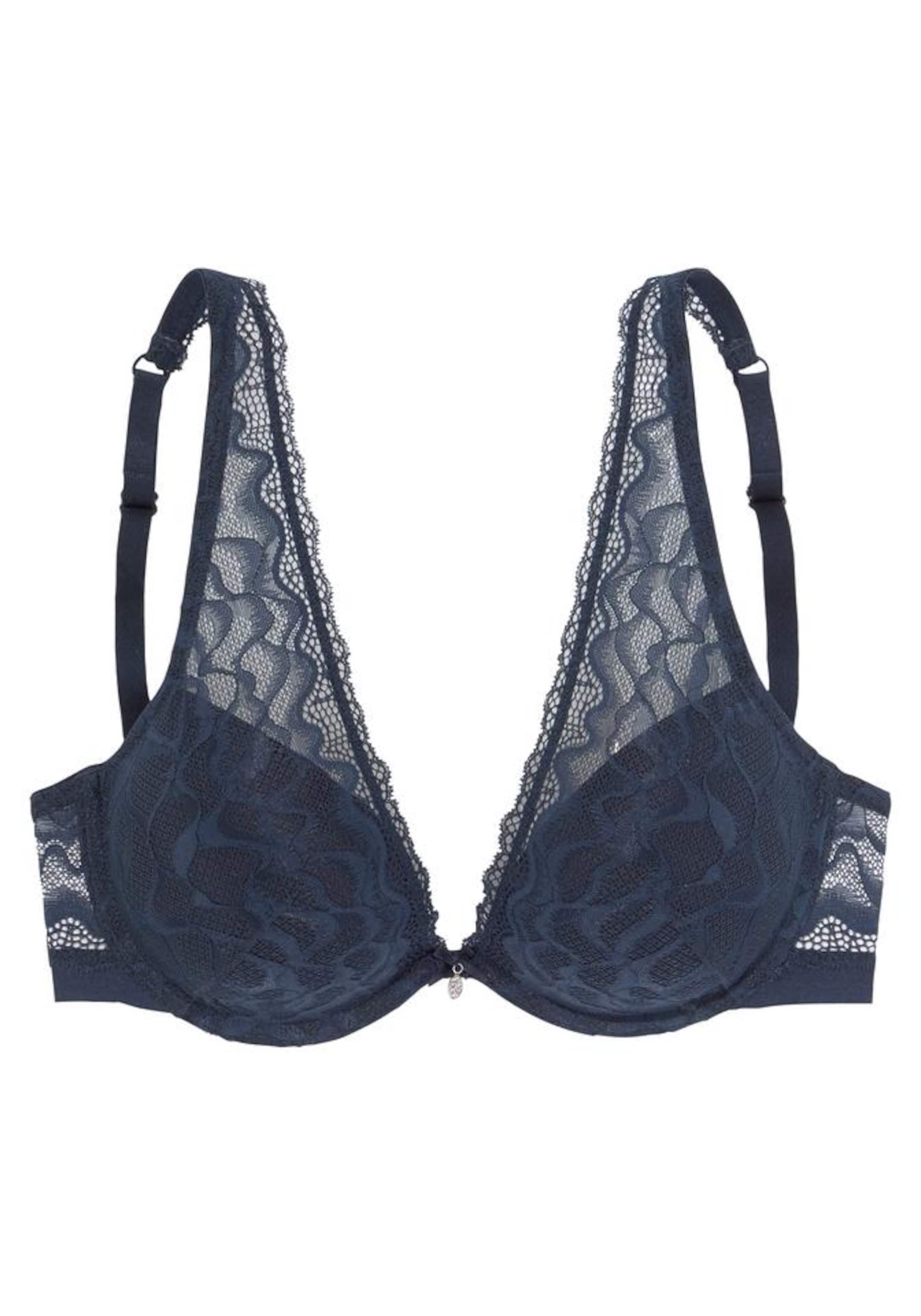 LASCANA Trojúhelníková Podprsenka – modrá: přední strana