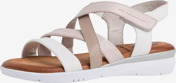 JANA Strap Sandals 'Troja' in White: front