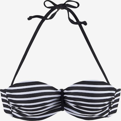 VENICE BEACH Bandeau-Bikini-Top in schwarz / weiß, Produktansicht