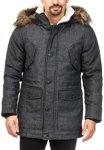 INDICODE JEANS Winter Parka ' Baynes ' in Grey: front