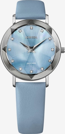 JOWISSA Analoog horloge 'Facet' in de kleur Hemelsblauw / Zilver, Productweergave