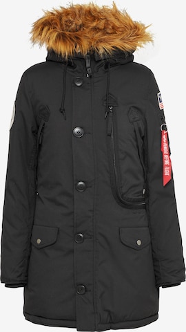 ALPHA INDUSTRIES - Parca de invierno 'Polar' en negro: frente