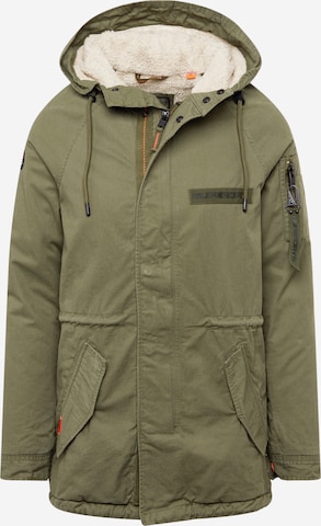 Superdry Winterparka 'Aviator' in Groen: voorkant