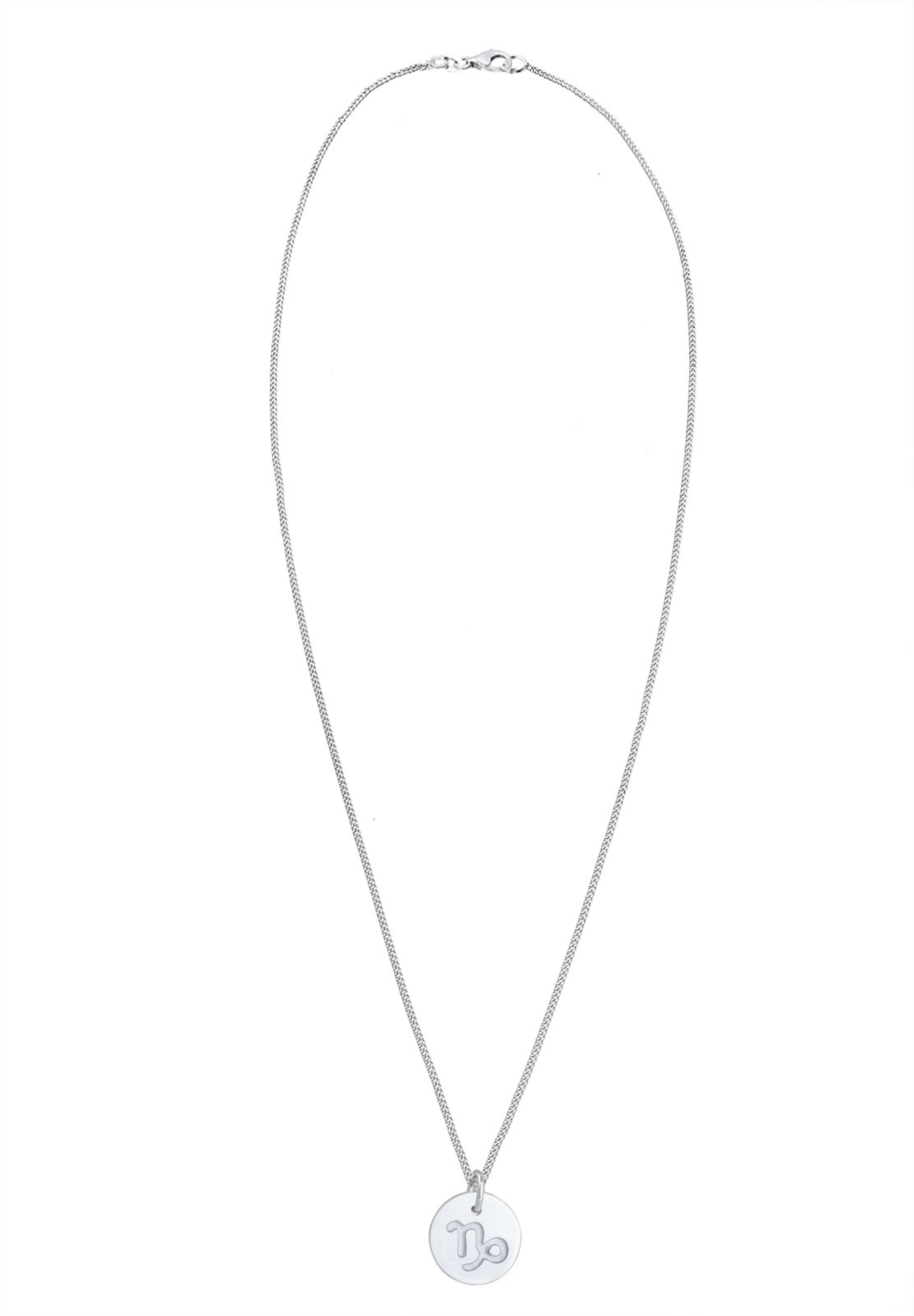 ELLI Ketting 'Steinbock' in Zilver: voorkant