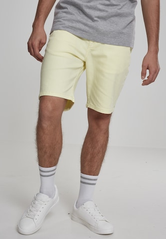 Urban Classics Regular Trousers in Yellow: front