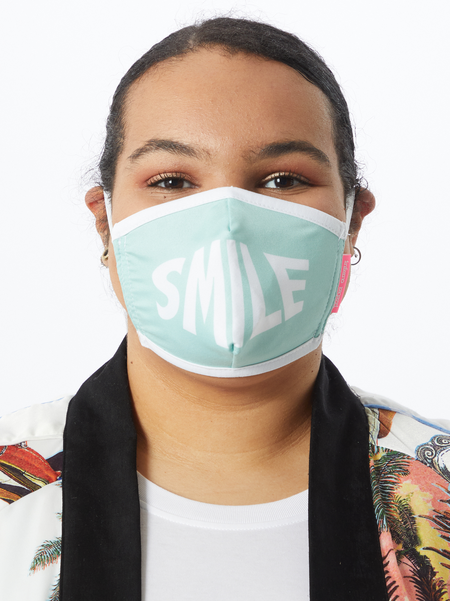 Inferno Ragazzi Stoffmasken 2er Pack A SMILE A DAY KEEPS THE DOCTOR AWAY in Gelb, Grün 