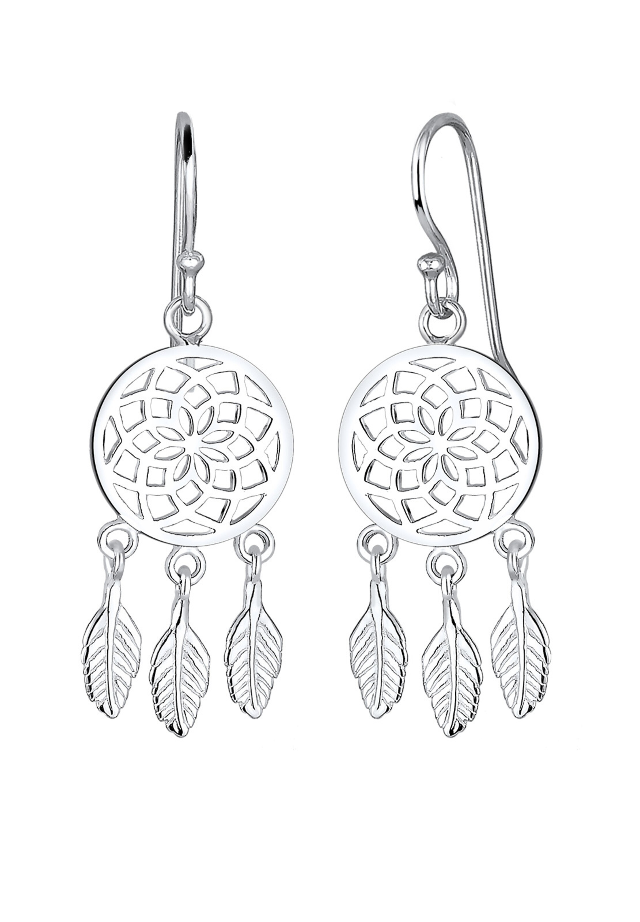 ELLI Ohrringe 'Traumfänger' in Silber: Vorderseite