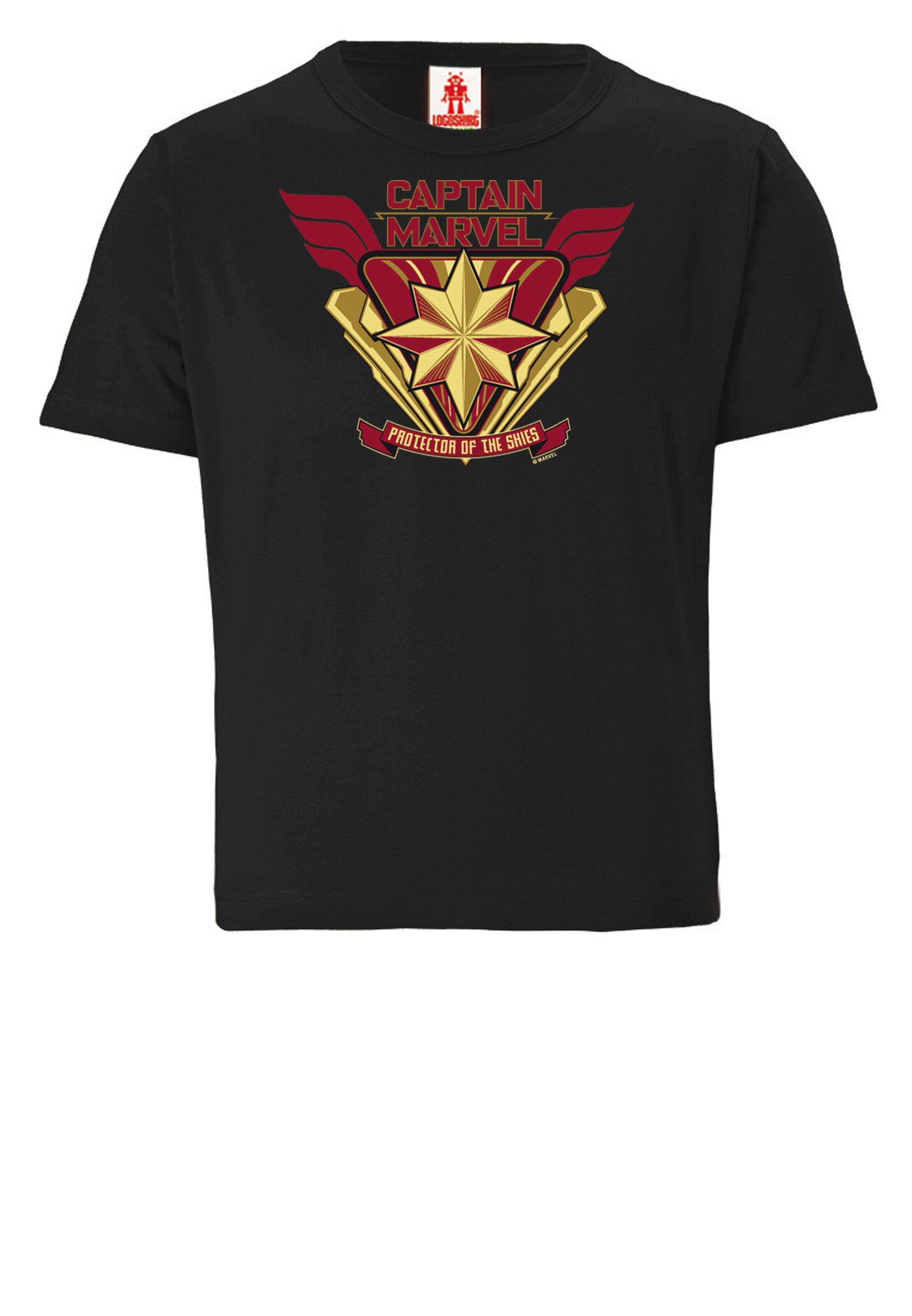 LOGOSHIRT Shirt 'Marvel Comics' in Black: front