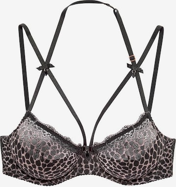 LASCANA Balconette Bra 'Padded' in Black: front