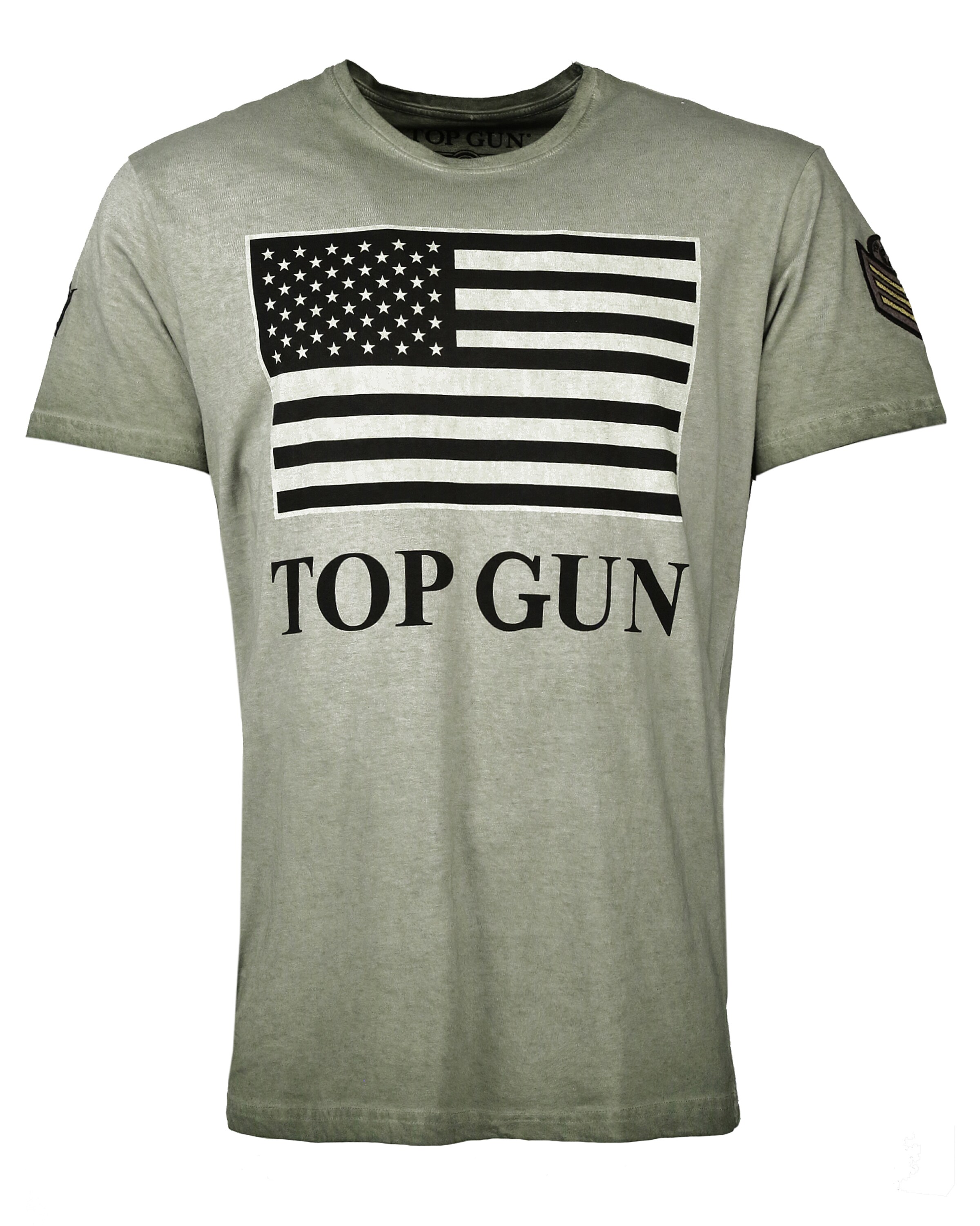 TOP GUN Shirt ' Search ' in Groen: voorkant