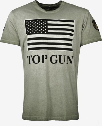 TOP GUN Shirt ' Search ' in Green: front