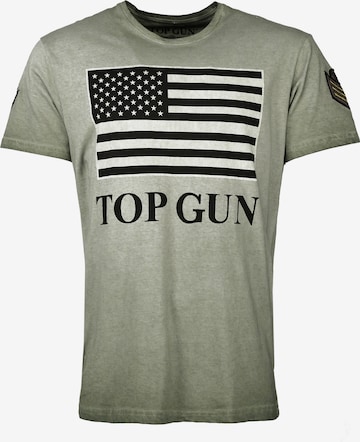 TOP GUN Shirt ' Search ' in Groen: voorkant