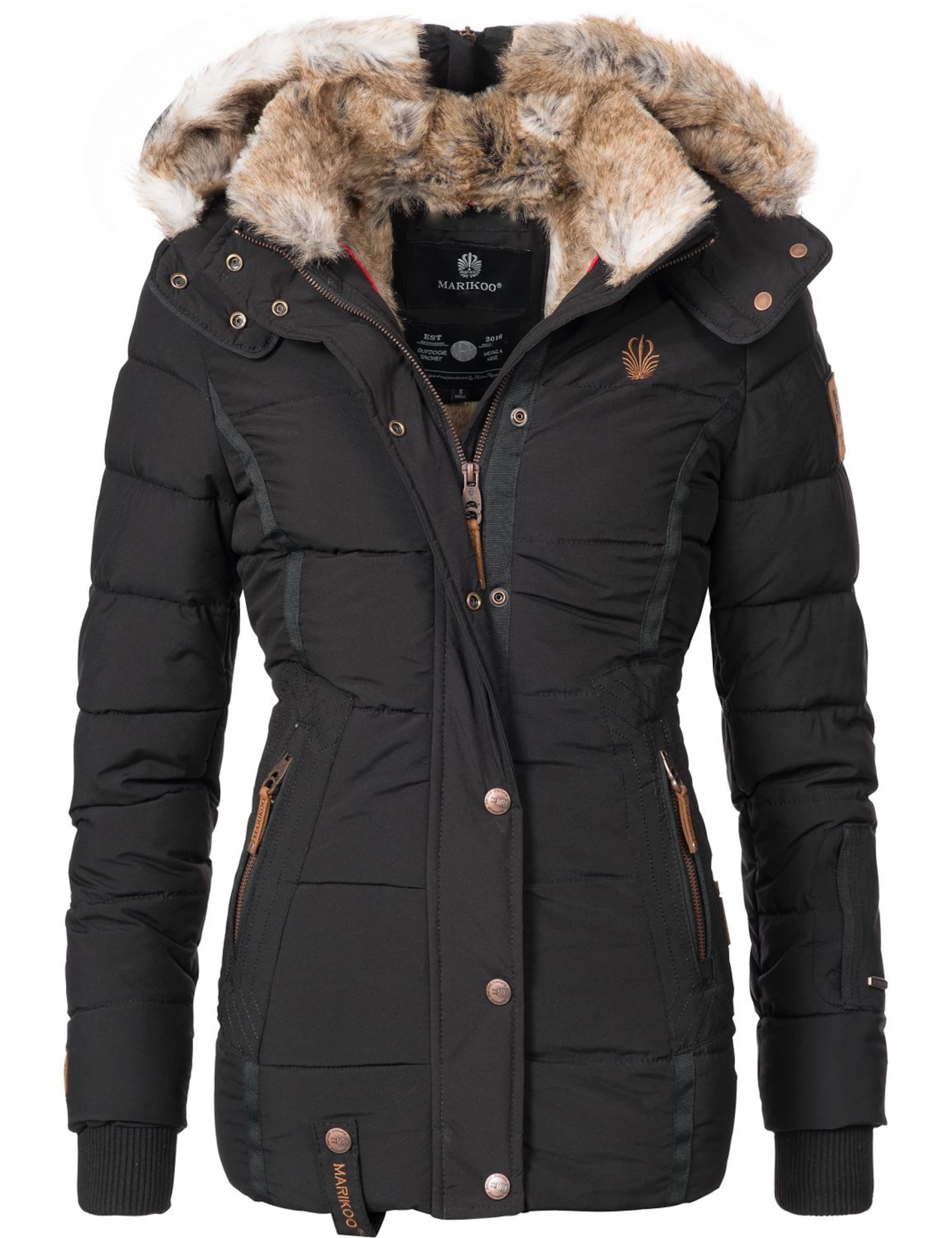 MARIKOO Winter jacket 'Nekoo' in Black: front